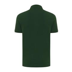 Vue Polo en coton piqué et recyclé Iqoniq Yosemite de couleur vert| Krokrodeal