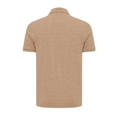Vue Polo en coton piqué et recyclé Iqoniq Yosemite de couleur marron| Krokrodeal