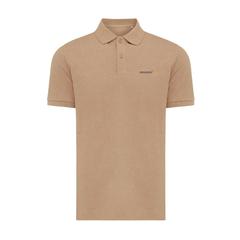 Vue Polo en coton piqué et recyclé Iqoniq Yosemite de couleur marron| Krokrodeal