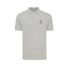 Vue Polo en coton piqué et recyclé Iqoniq Yosemite de couleur gris| Krokrodeal