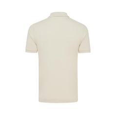 Vue Polo en coton piqué et recyclé Iqoniq Yosemite de couleur beige| Krokrodeal