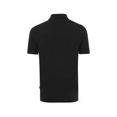 Vue Polo en coton piqué et recyclé Iqoniq Yosemite de couleur noir| Krokrodeal