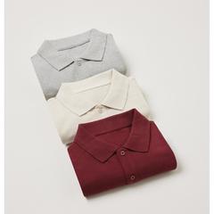 Vue Polo en coton piqué et recyclé Iqoniq Yosemite de couleur rouge| Krokrodeal