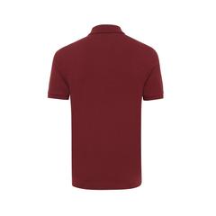Vue Polo en coton piqué et recyclé Iqoniq Yosemite de couleur rouge| Krokrodeal