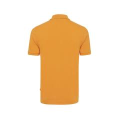 Vue Polo en coton piqué et recyclé Iqoniq Yosemite de couleur orange| Krokrodeal