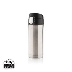 Vue Mug 300ml à fermeture facile en acier inoxydable recyclé RCS de couleur gris| Krokrodeal