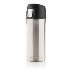 Vue Mug 300ml à fermeture facile en acier inoxydable recyclé RCS de couleur gris| Krokrodeal
