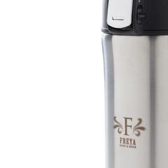 Vue Mug 300ml à fermeture facile en acier inoxydable recyclé RCS de couleur gris| Krokrodeal