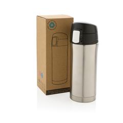 Vue Mug 300ml à fermeture facile en acier inoxydable recyclé RCS de couleur gris| Krokrodeal