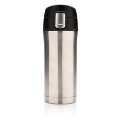 Vue Mug 300ml à fermeture facile en acier inoxydable recyclé RCS de couleur gris| Krokrodeal
