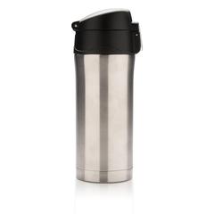 Vue Mug 300ml à fermeture facile en acier inoxydable recyclé RCS de couleur gris| Krokrodeal