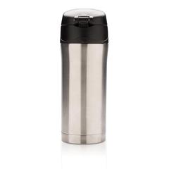 Vue Mug 300ml à fermeture facile en acier inoxydable recyclé RCS de couleur gris| Krokrodeal