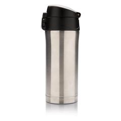 Vue Mug 300ml à fermeture facile en acier inoxydable recyclé RCS de couleur gris| Krokrodeal