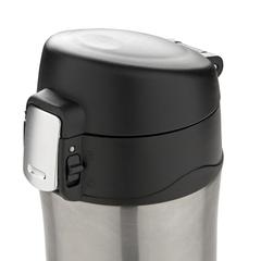 Vue Mug 300ml à fermeture facile en acier inoxydable recyclé RCS de couleur gris| Krokrodeal