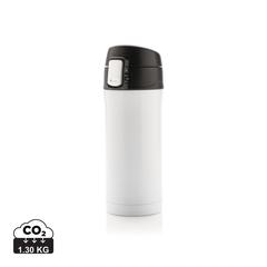 Vue Mug 300ml à fermeture facile en acier inoxydable recyclé RCS de couleur blanc| Krokrodeal