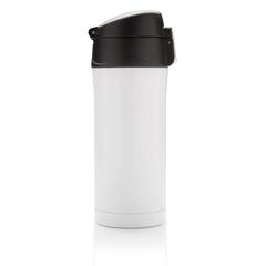 Vue Mug 300ml à fermeture facile en acier inoxydable recyclé RCS de couleur blanc| Krokrodeal