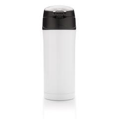Vue Mug 300ml à fermeture facile en acier inoxydable recyclé RCS de couleur blanc| Krokrodeal