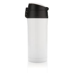 Vue Mug 300ml à fermeture facile en acier inoxydable recyclé RCS de couleur blanc| Krokrodeal