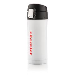 Vue Mug 300ml à fermeture facile en acier inoxydable recyclé RCS de couleur blanc| Krokrodeal