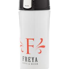 Vue Mug 300ml à fermeture facile en acier inoxydable recyclé RCS de couleur blanc| Krokrodeal