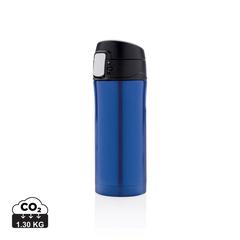 Vue Mug 300ml à fermeture facile en acier inoxydable recyclé RCS de couleur bleu| Krokrodeal