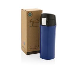 Vue Mug 300ml à fermeture facile en acier inoxydable recyclé RCS de couleur bleu| Krokrodeal
