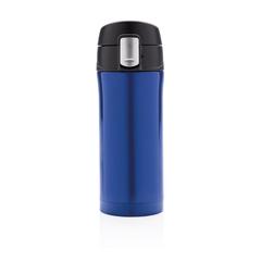 Vue Mug 300ml à fermeture facile en acier inoxydable recyclé RCS de couleur bleu| Krokrodeal