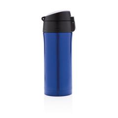 Vue Mug 300ml à fermeture facile en acier inoxydable recyclé RCS de couleur bleu| Krokrodeal