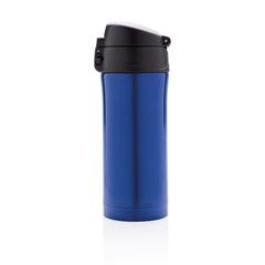 Vue Mug 300ml à fermeture facile en acier inoxydable recyclé RCS de couleur bleu| Krokrodeal