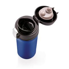 Vue Mug 300ml à fermeture facile en acier inoxydable recyclé RCS de couleur bleu| Krokrodeal