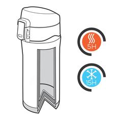 Vue Mug 300ml à fermeture facile en acier inoxydable recyclé RCS de couleur bleu| Krokrodeal