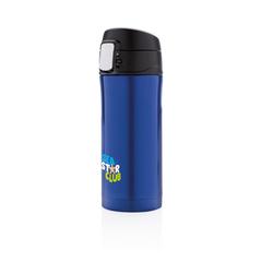 Vue Mug 300ml à fermeture facile en acier inoxydable recyclé RCS de couleur bleu| Krokrodeal