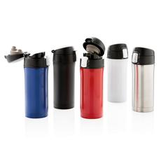 Vue Mug 300ml à fermeture facile en acier inoxydable recyclé RCS de couleur bleu| Krokrodeal