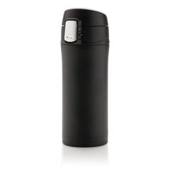 Vue Mug 300ml à fermeture facile en acier inoxydable recyclé RCS de couleur noir| Krokrodeal