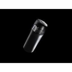 Vue Mug 300ml à fermeture facile en acier inoxydable recyclé RCS de couleur noir| Krokrodeal