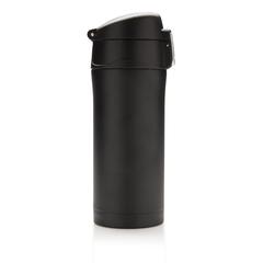Vue Mug 300ml à fermeture facile en acier inoxydable recyclé RCS de couleur noir| Krokrodeal