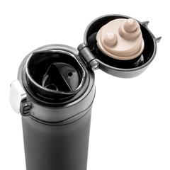 Vue Mug 300ml à fermeture facile en acier inoxydable recyclé RCS de couleur noir| Krokrodeal