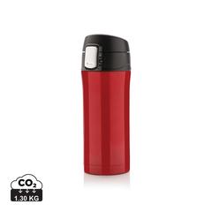 Vue Mug 300ml à fermeture facile en acier inoxydable recyclé RCS de couleur rouge| Krokrodeal