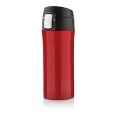 Vue Mug 300ml à fermeture facile en acier inoxydable recyclé RCS de couleur rouge| Krokrodeal