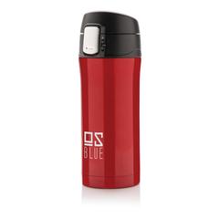Vue Mug 300ml à fermeture facile en acier inoxydable recyclé RCS de couleur rouge| Krokrodeal