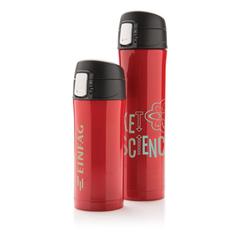 Vue Mug 300ml à fermeture facile en acier inoxydable recyclé RCS de couleur rouge| Krokrodeal