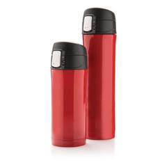 Vue Mug 300ml à fermeture facile en acier inoxydable recyclé RCS de couleur rouge| Krokrodeal
