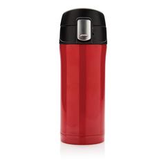 Vue Mug 300ml à fermeture facile en acier inoxydable recyclé RCS de couleur rouge| Krokrodeal