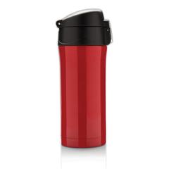 Vue Mug 300ml à fermeture facile en acier inoxydable recyclé RCS de couleur rouge| Krokrodeal