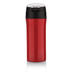 Vue Mug 300ml à fermeture facile en acier inoxydable recyclé RCS de couleur rouge| Krokrodeal