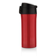 Vue Mug 300ml à fermeture facile en acier inoxydable recyclé RCS de couleur rouge| Krokrodeal
