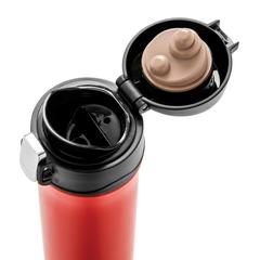 Vue Mug 300ml à fermeture facile en acier inoxydable recyclé RCS de couleur rouge| Krokrodeal