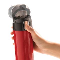 Vue Mug 300ml à fermeture facile en acier inoxydable recyclé RCS de couleur rouge| Krokrodeal