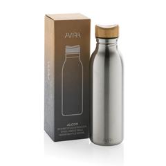 Vue Bouteille d'eau 600ml en acier Avira Alcor RCS de couleur gris| Krokrodeal