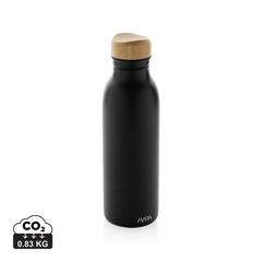 Vue Bouteille d'eau 600ml en acier Avira Alcor RCS de couleur noir| Krokrodeal